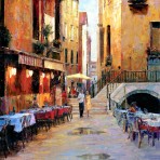 30997 Street Café After Rain, Venice