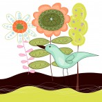 39366 Turquoise Bird with Tree