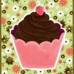 39369 Chocolate Cupcake with Flowers