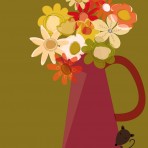 39379 Vase with Flowers and Little Mouse
